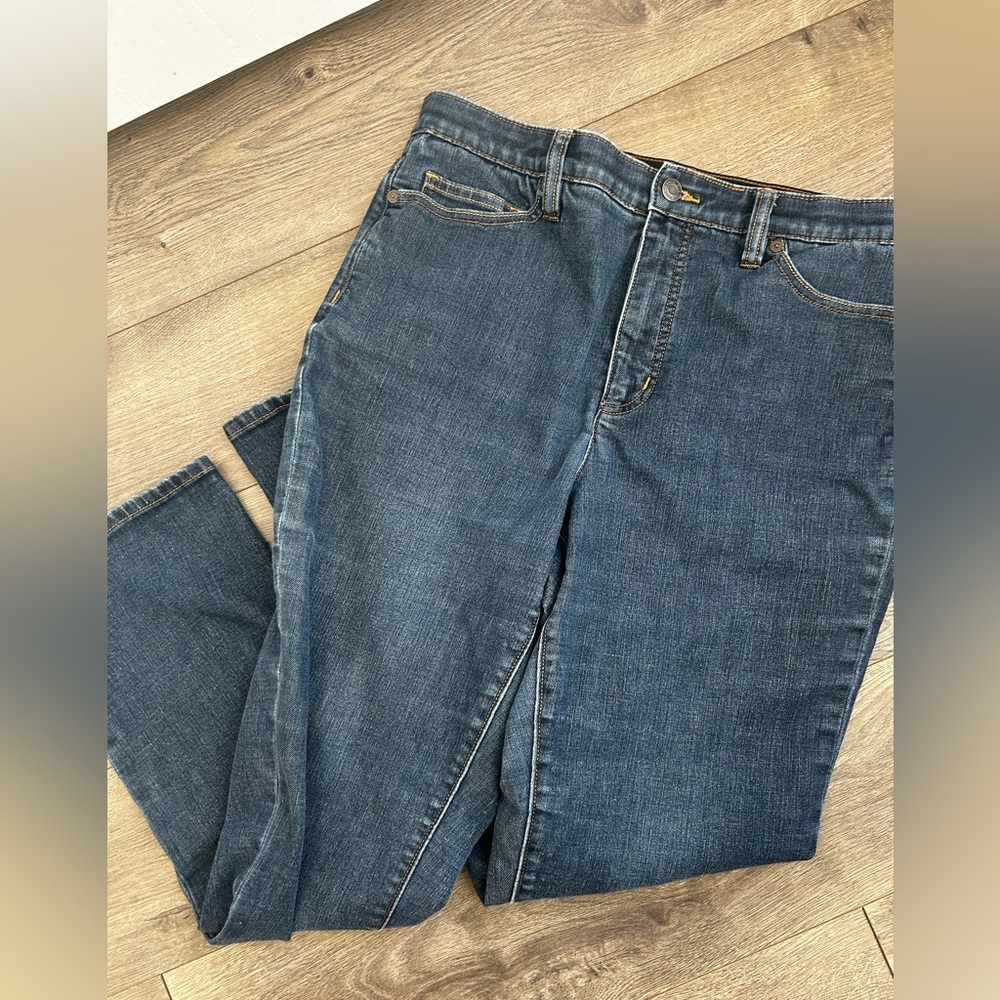 Lands End high rise straight jeans